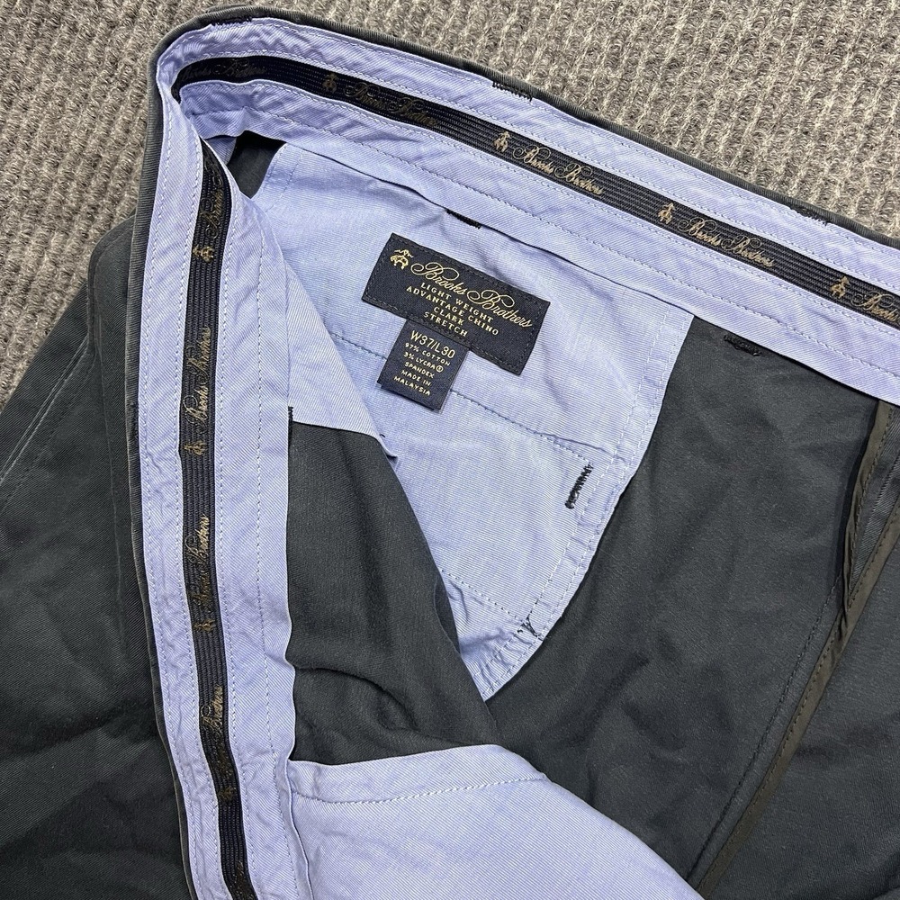 Brooks Brothers Clark Pants Mens 37x30 Navy Advantage Chino Straight Stretch